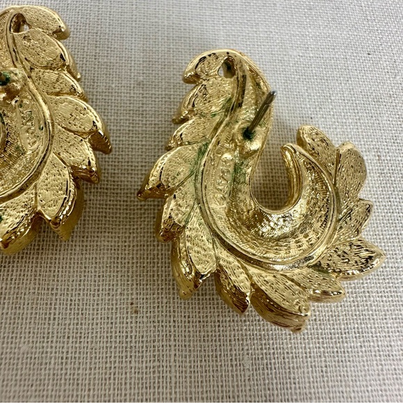 Vintage Avon Gold- and Silver-Tone Rhinestone 1” Pierced Fashion Earrings - Picture 6 of 11